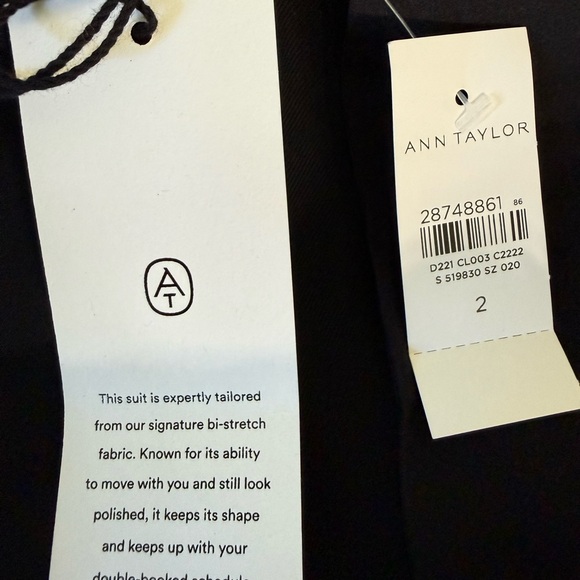 Ann Taylor The Straight Pant in Black Bi-Stretch, Size 2, NWT - Picture 9 of 11